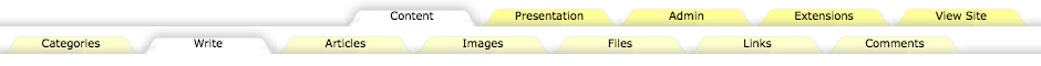 Original Textpattern admin tabs